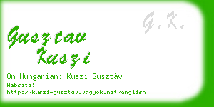 gusztav kuszi business card