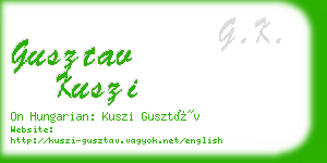 gusztav kuszi business card